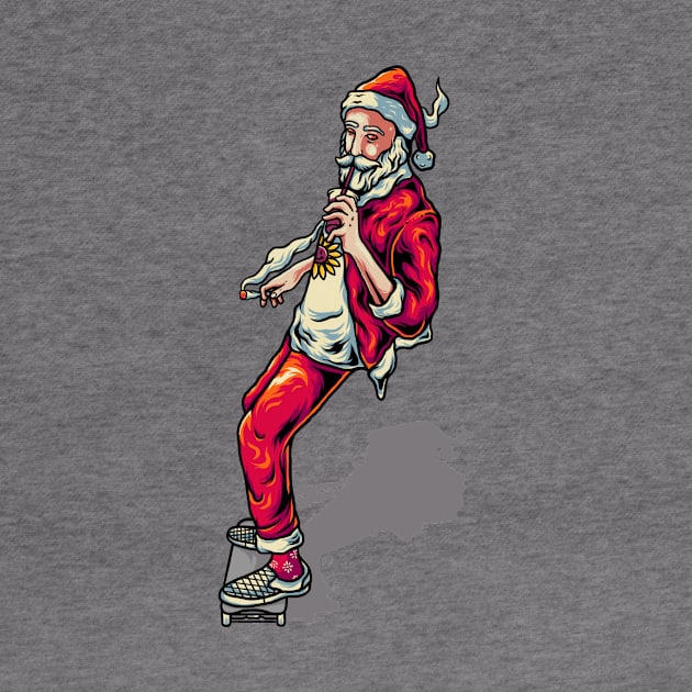 Christmas Skateboarding Santa by SybaDesign